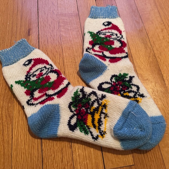 100% Sheep's Wool handmade wool warm Snowman socks - Picture 11 of 16